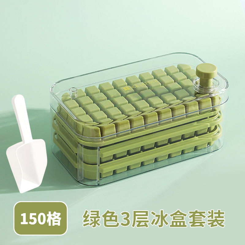 Picture of Press Ice Tray Ice Cube Mold Food Grade Household Ice Machine Silicone Double-Layer Ice Box Easy to Release Curling Ice Storage