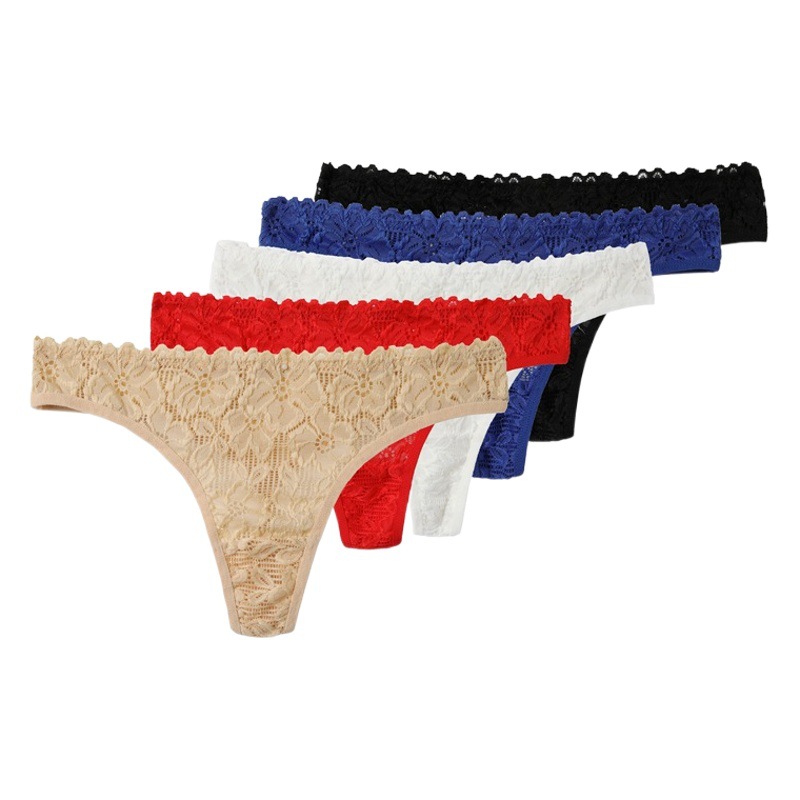 Fashion Temptation Sexy Underwear European and American Sexy Hollow Women's Underwear Temptation Cotton Lace Thong 6826