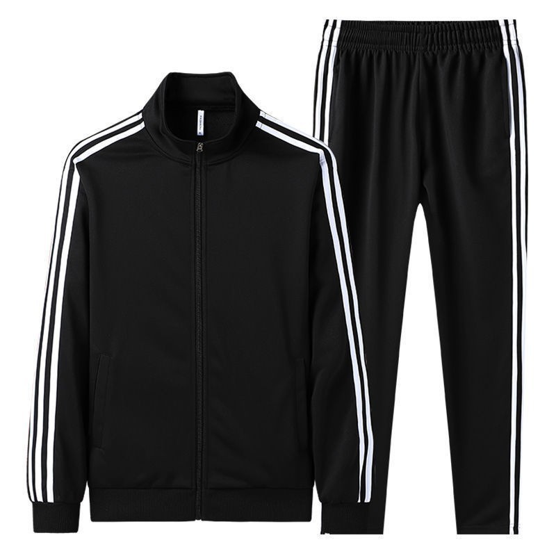 Spring and Autumn Men's Jacket New Stand Collar Korean Style Trendy Three-Stripe Loose Plus-Size Casual Sportswear Trendy