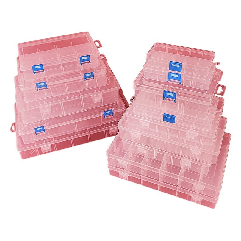 Transparent Storage Box Inner Lattice Removable Non-Pluggable Empty Box Lego Data Cable Storage Box Hardware Tool Plastic Box