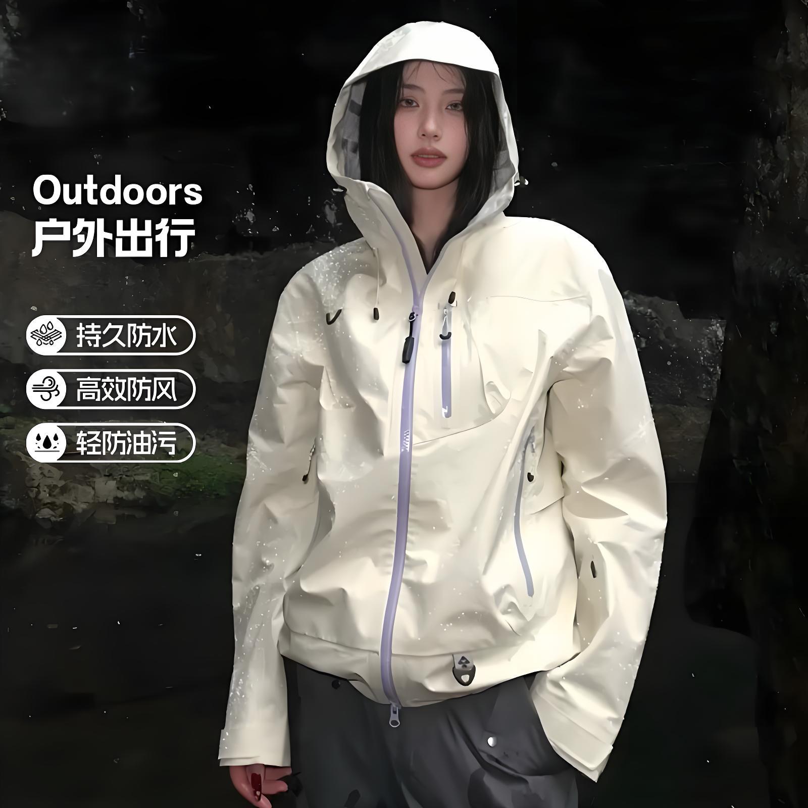 Bird Home 3-in-1 Outdoor Softshell Jacket, Unisex Hooded Waffle Liner, Warm Windproof Couple's Jacket