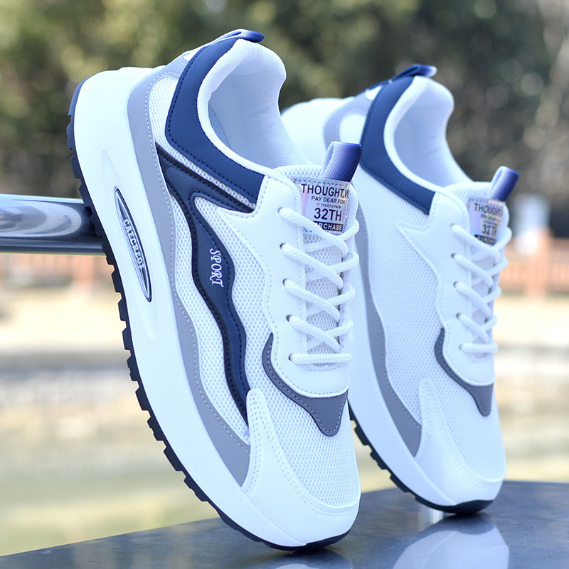 Men's Shoes New Torre Shoes Four Seasons Thick-soled Mesh Shoes Breathable sneaker Men's Non-slip Running Shoes All-match Casual Shoes