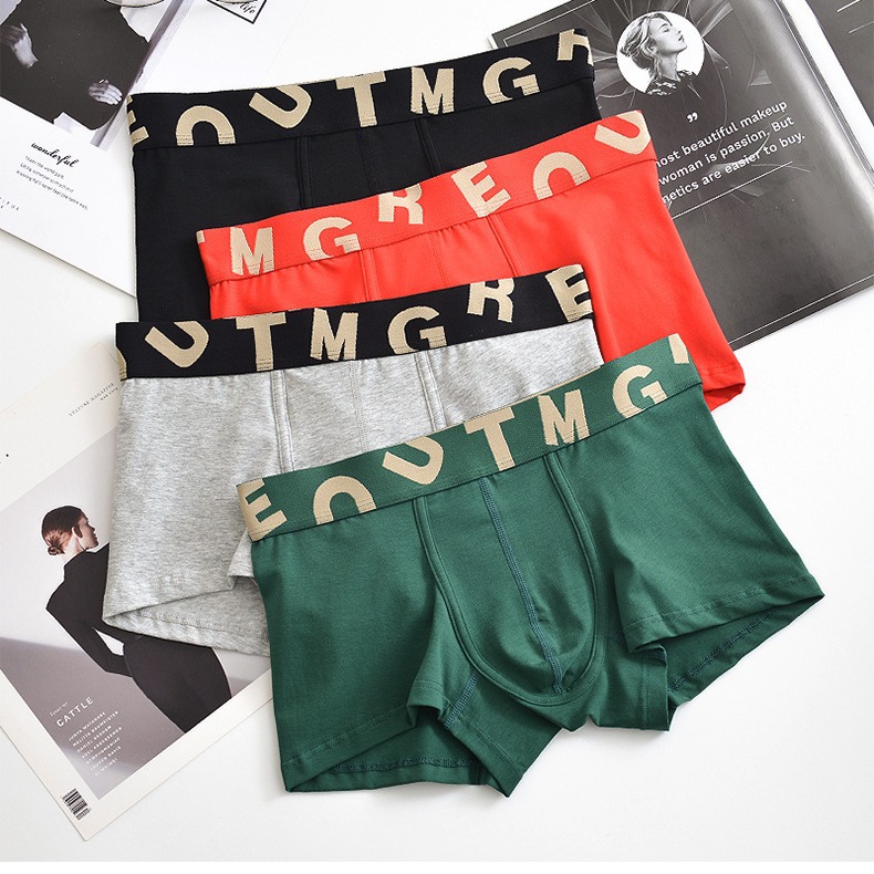 Picture of red underwear men's boxer shorts pink men's underwear boxer shorts pink shorts head young student ins trend