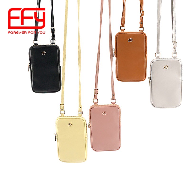 2022 New Wholesale Solid Color Simple Mobile Phone Bag PU Shoulder Crossbody Women's Bag Cross-border Special Card Bag Coin Purse