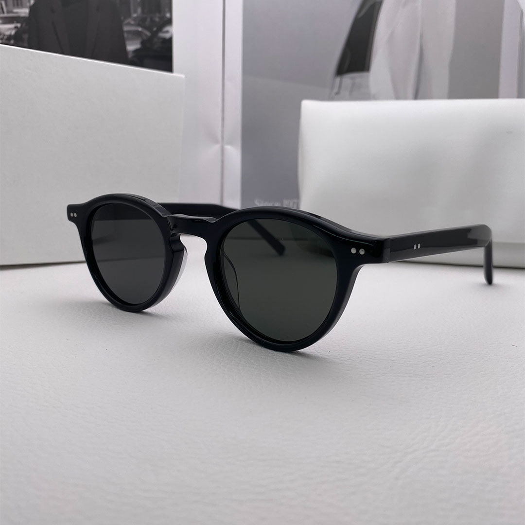 Picture of 2024 Co-Branded Ultra-Light Plate Gm Round Frame Glasses Mm116 Margiela Fashionable Black Frame Women's Anti-Blue Light and Light