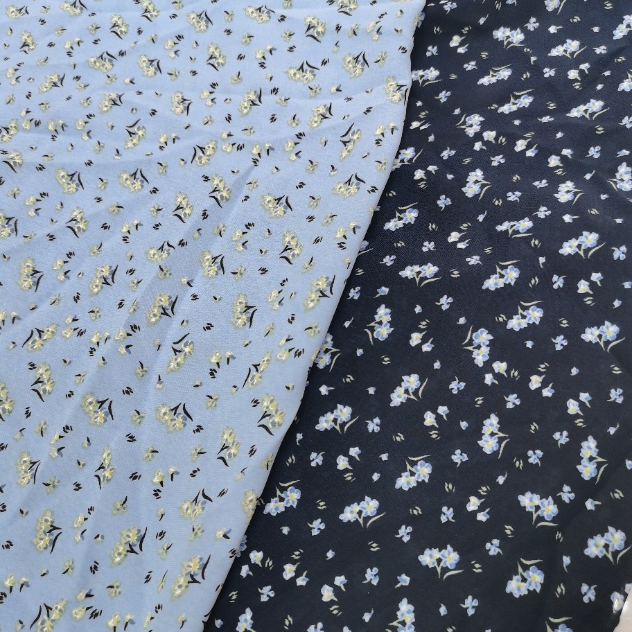 2025 New Style Small Floral Chiffon Printed Fabric Pastoral Style Women's and Children's Clothing Dress Shirt Printed Fabric