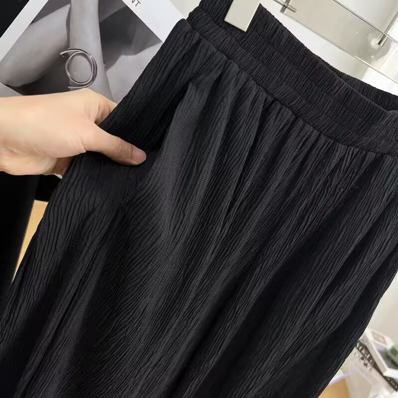 Picture of Design sense niche pleated high-grade elastic waist harem pants women's spring and autumn thin casual pants loose cropped pants fashion