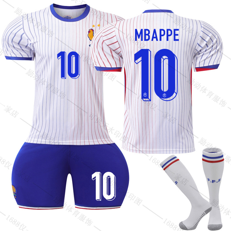 Picture of 2425 France away to the European Cup jersey No. 10 Mbappe football suit 7 Griezmann 9 Giroux team uniform