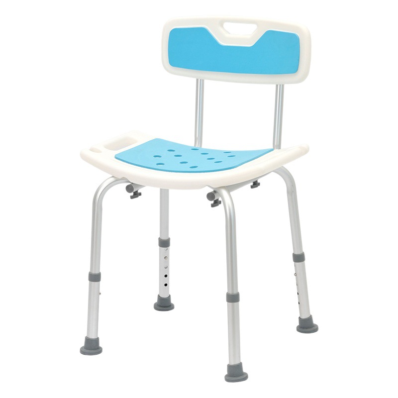 Elderly aluminum alloy bathroom bath chair high back strap armrest with shower card post-operative patient non-slip seat