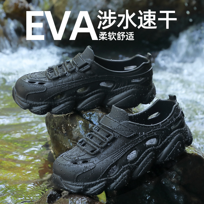 Men's Croc Shoes Summer Outerwear Breathable Home Household Eva Soft Sole Anti-Slip Bag Heel Sandals Men's Wholesale