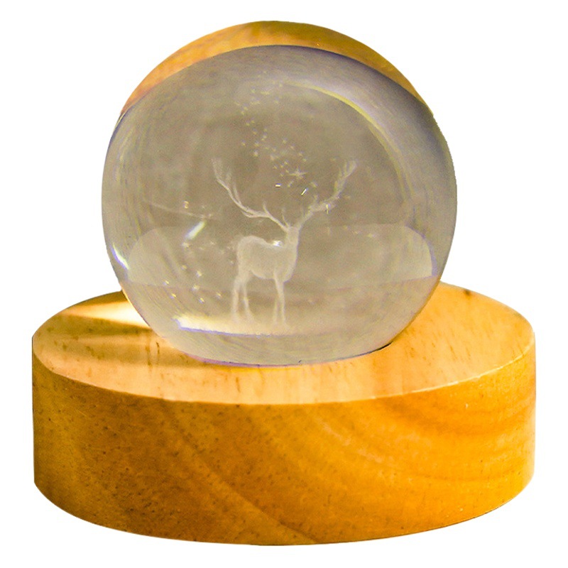 Engraved Night Light Plug-In Sleep Bedroom Bedside Table Lamp Gift Starry Sky Luminous Elk Glowing USB Dimmable
