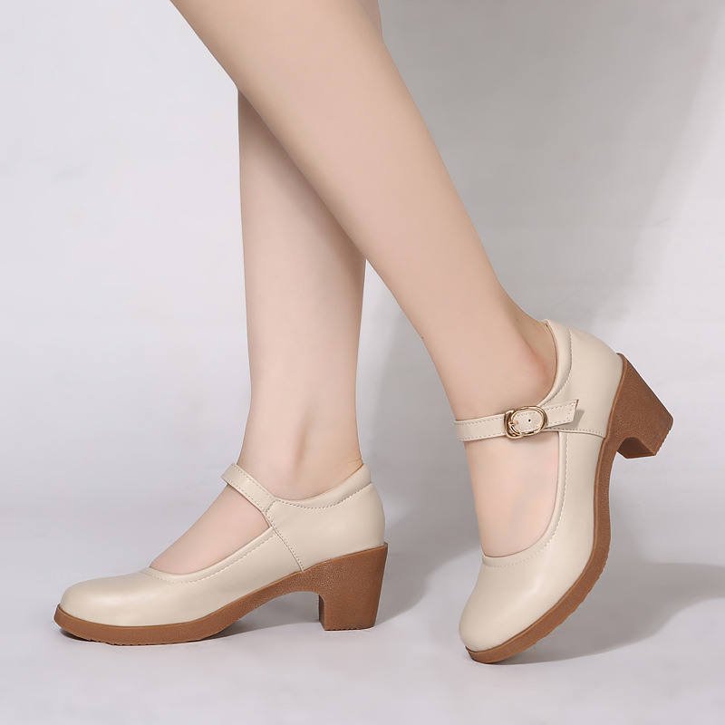 2025 New Dancing Square Dance Shoes New Mid-heel Soft-soled Dance Shoes Women's Middle-aged and Elderly Mother Shoes Cross-border Production