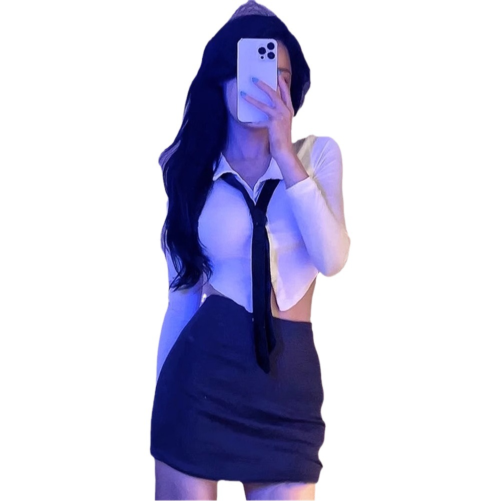 1301 Sex Uniform Pure Desire Suit Sexy Short Skirt Underwear Female Temptation Nightclub Secretary Teacher Can Wear Large Size