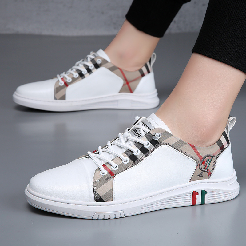 Picture of European Station White Shoes Men's Cut Out Trendyy British Genuine Leather Casual Shoes Men's Summer Breathable Versatile Hole-In-The-Wall Men's Shoes