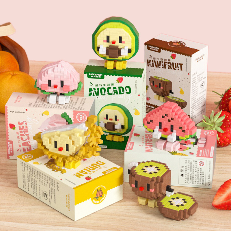 Picture of [Wholesale generation] Strawberry fruit doll micro-particle building blocks toy 61 ornaments compatible with Lego gifts