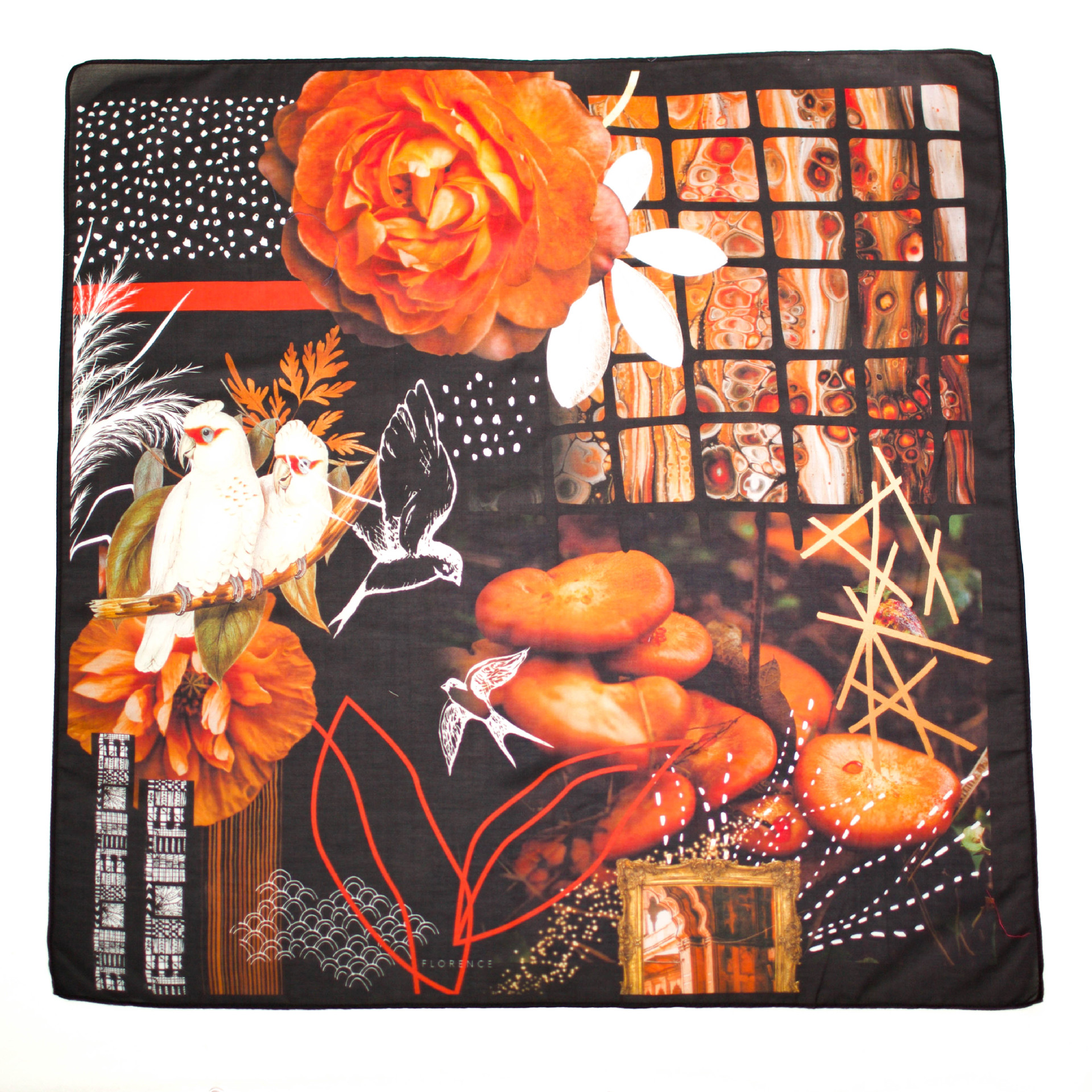 Picture of Collection New Vintage Original Artistic Mulberry Silk Silk Cotton Spinning Machine Side All-match 70 Square Scarf Elegant Shawl