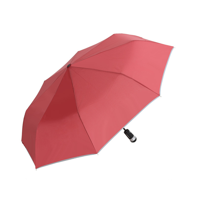 Full automatic LED lamp umbrella 8 bone creative business gift three fold advertising umbrella UV protection umbrella car umbrella
