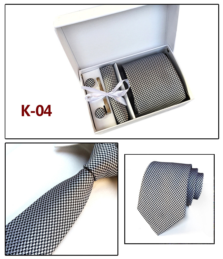 Picture of Manufacturers wholesale men's tie in stock gift box 6 pieces suit group tie business formal tie
