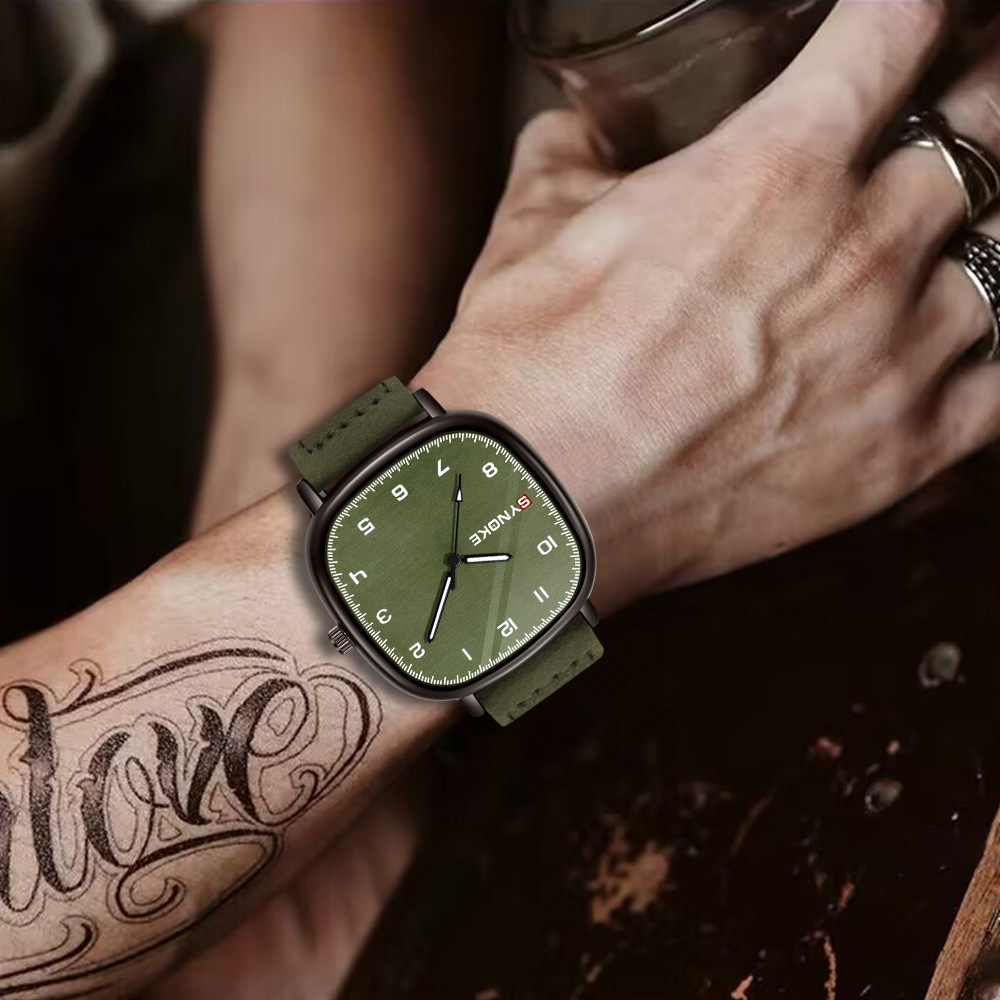 Men's quartz watch sports retro fashion simple design belt quartz watch student watch trendy niche