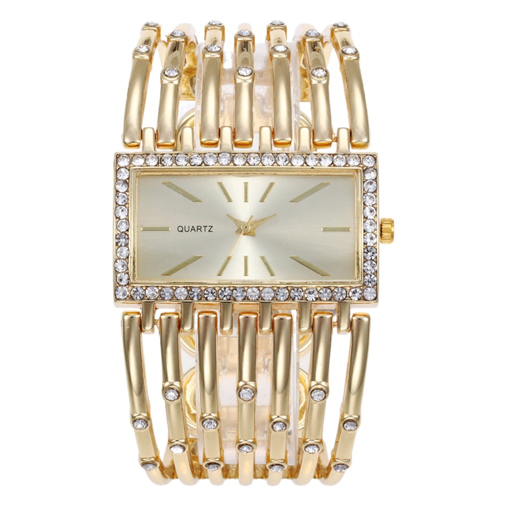 Hot Sale AliExpress Foreign Trade suit Stainless Steel Women's Bracelet Quartz Watch Casual Hollow Women's Watch