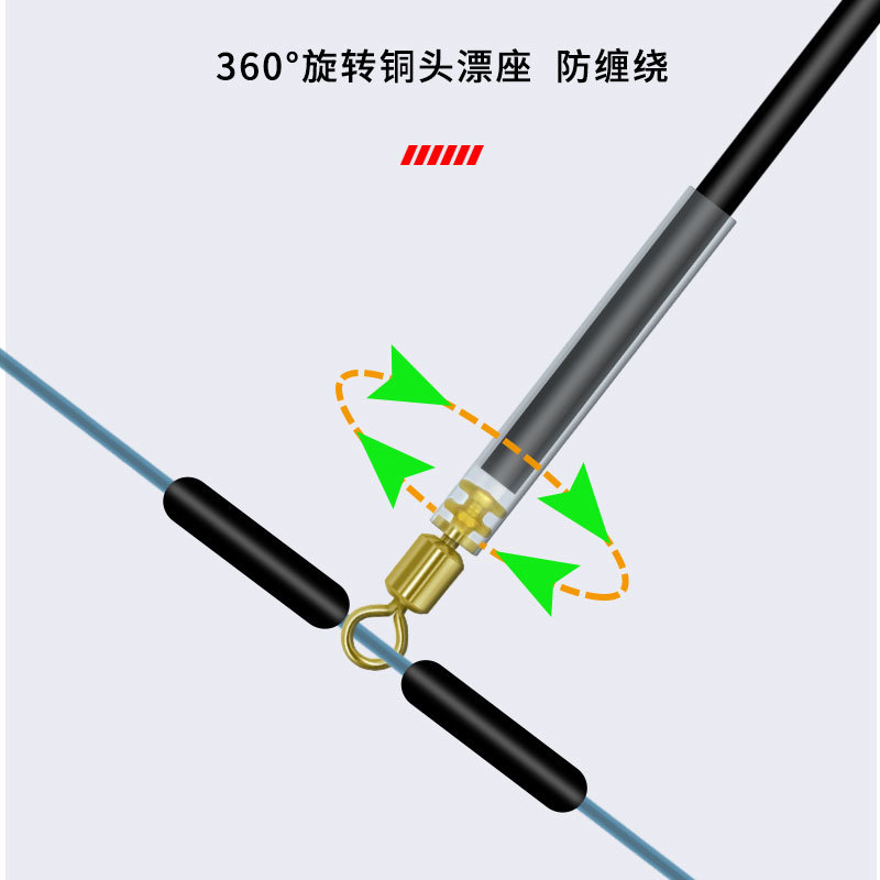 Picture of Fishing Supplies, Fishing Gear, Small Accessories, Competitive Float Seat, Copper Head Rotating Plastic Tube Float Seat, Straight Rotating Float Seat