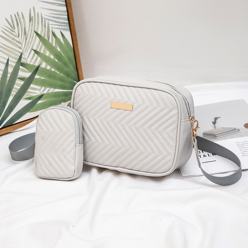Picture of Ladies Bags Cross-border Fashion Women's Bag Distinctive Embroidered Small Square Bag Wide Shoulder Strap with Mini Coin Purse Batch