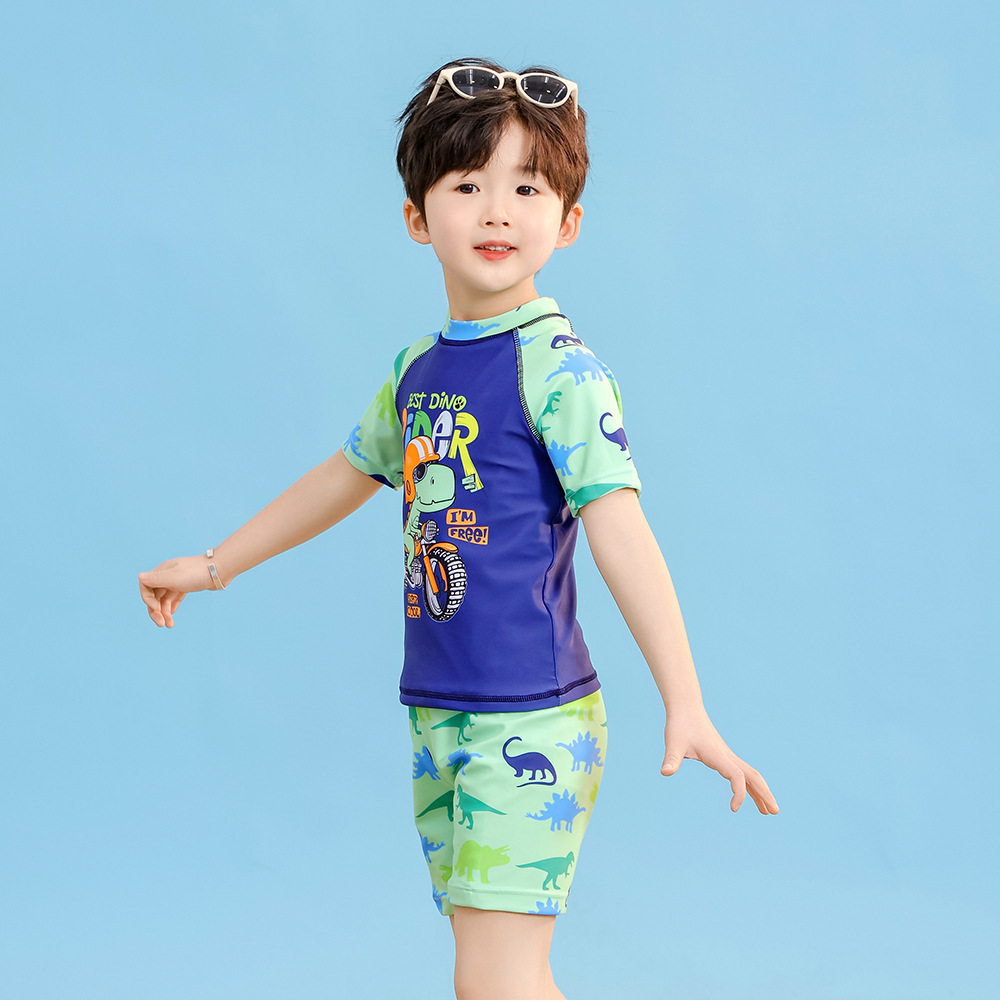 Picture of Quick-drying children's swimwear boys new small children split baby swimwear swimming trunks suit wholesale a generation of hair