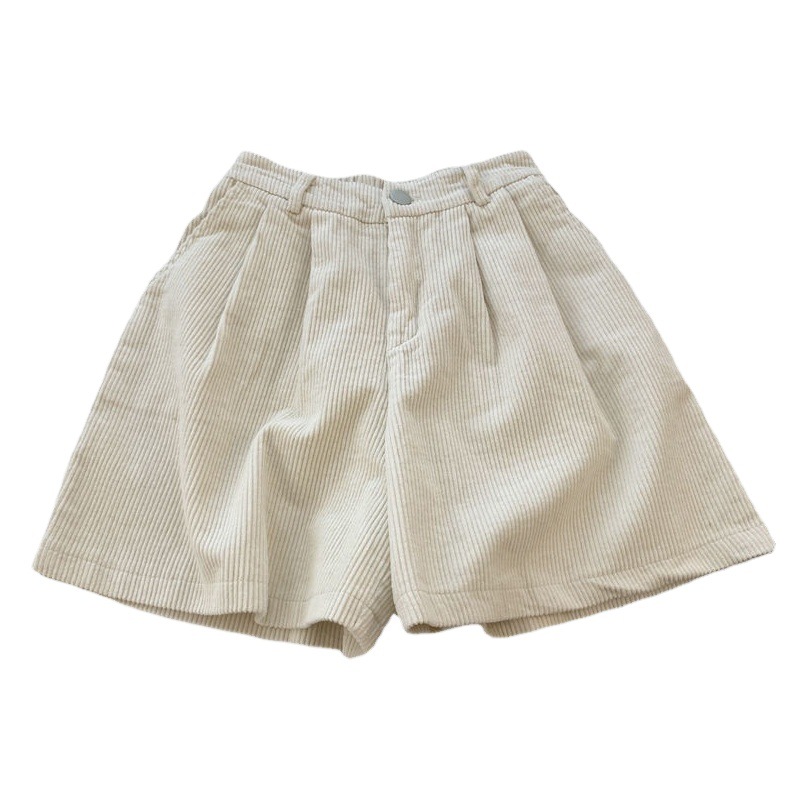 2025 spring and autumn plus size chubby girl black wide-leg pants women's high waist corduroy shorts slim casual boots pants
