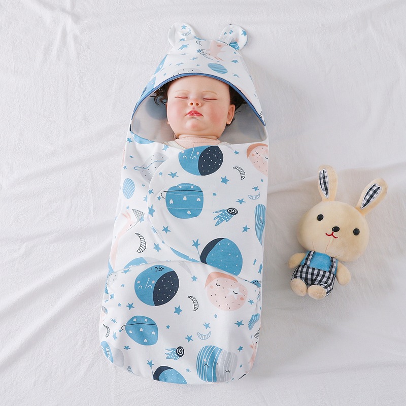 Picture of Baby swaddling towel newborn anti-startling baby sleeping bag cotton printed four-season baby quilt cross-border supplies