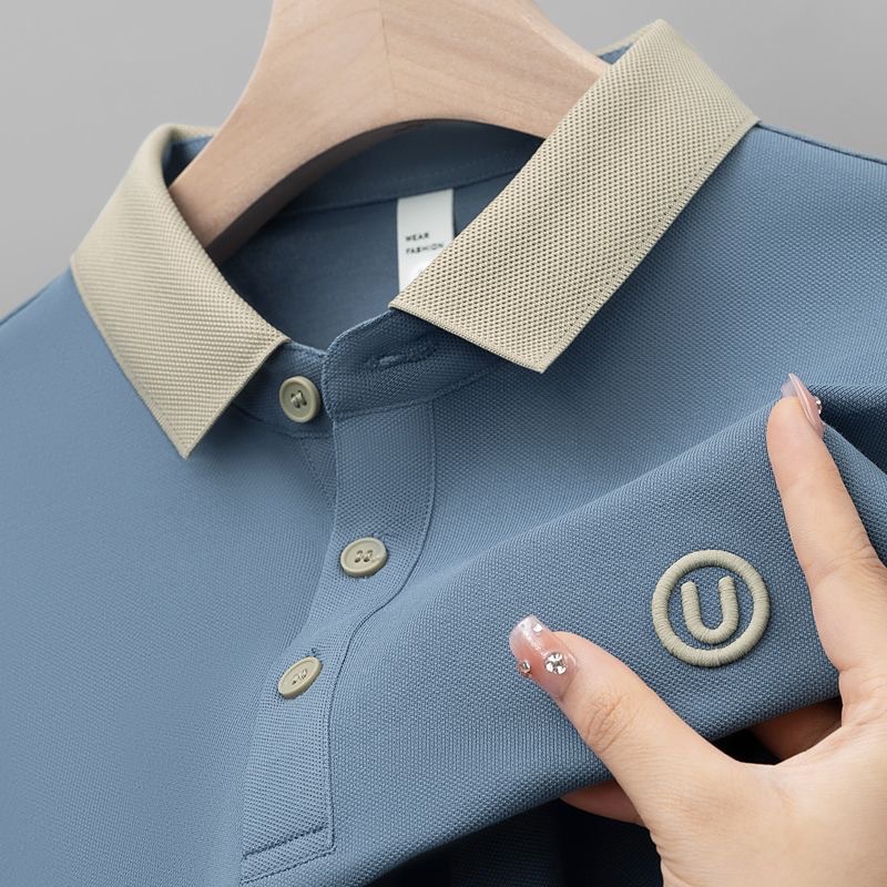 Summer Men's Short-sleeved Striped Polo Shirt Thin Youth Loosening Fashion Urban Business Casual