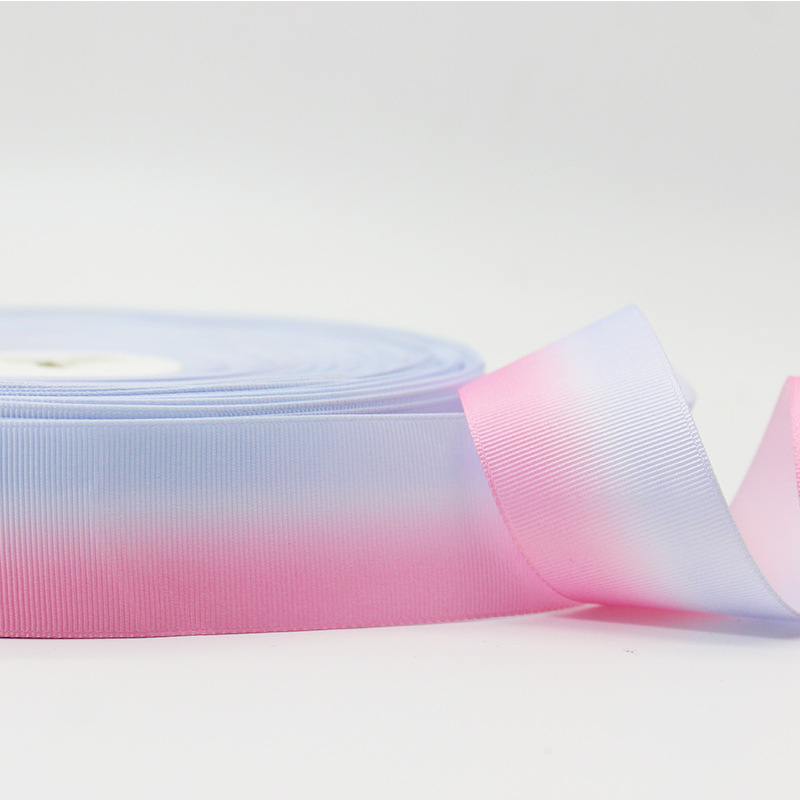 Picture of Wholesale Gradient Rainbow Ribbed Ribbon L-04 Heat Transfer DIY Bow Headdress Gift Box Packaging Accessories Ribbon