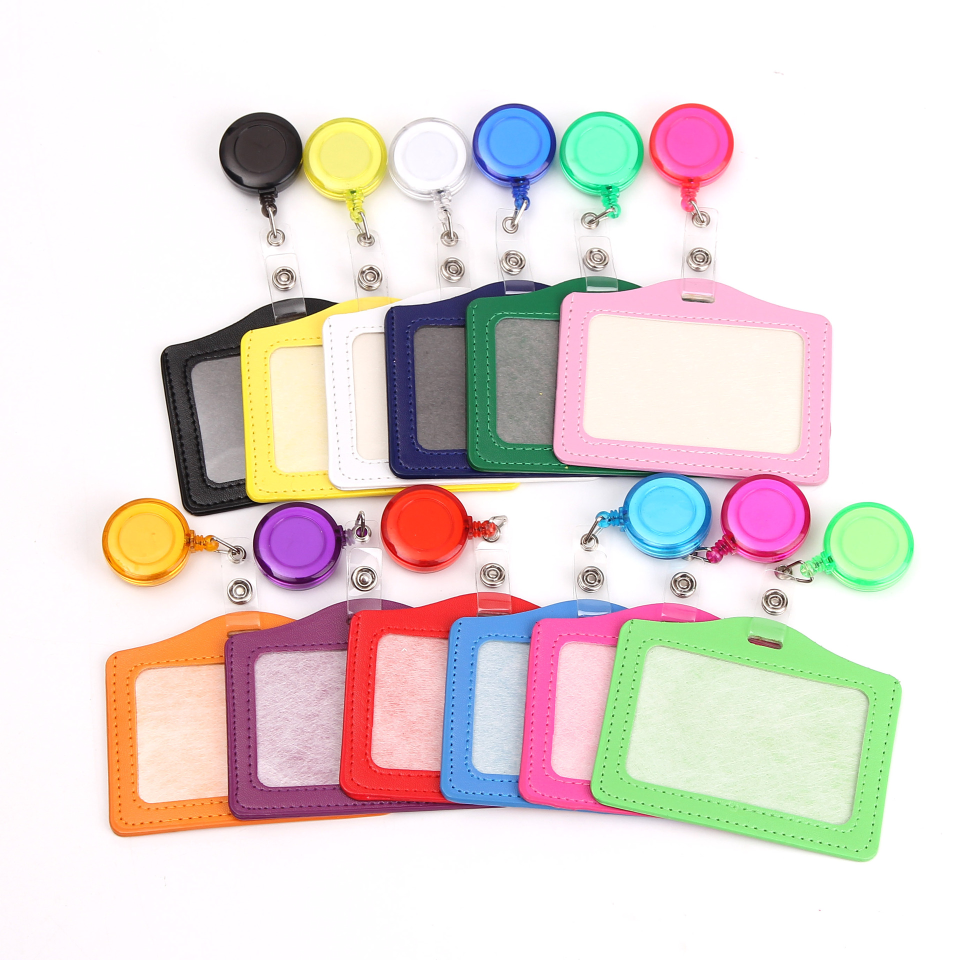 Pu Imitation Leather Work Badge Doctor Nurse Retractable Badge Retractable Clip Access Card Employee Badge Factory Badge