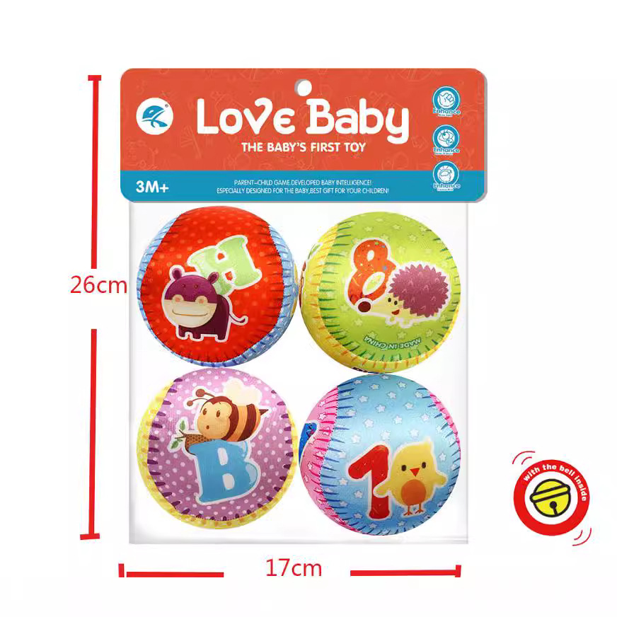 Picture of Cross-border Amazon baby player grabs bell ball stereo bell cloth ball 0-3 years old baby toy hand grabs cloth ball
