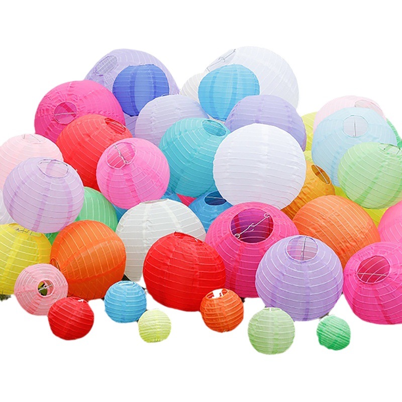Picture of Cloth Lanterns Outdoor Lanterns Colorfulful Waterproof Silk Scenery Spot Foldableable Wedding Scene Spring Festival Decorative Lanterns Mid-Autumn Festival