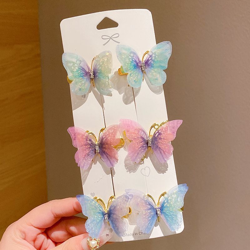 Picture of Butterfly hairpin girl princess cute Super fairy children's hair accessories headdress wholesale hairpin bangs clip side clip
