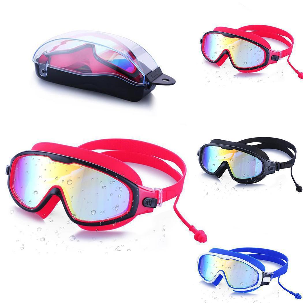 Factory wholesale large frame swimming goggles unisex waterproof anti-fog swimming goggles electroplating glasses plain myopia swimming goggles