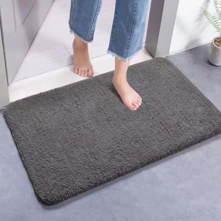 Picture of Toilet Floor Mat Door Absorbent Dirty-Resistant Bathroom Anti-Slip Mat Thickened Plush Toilet Door Mat Machine Washable