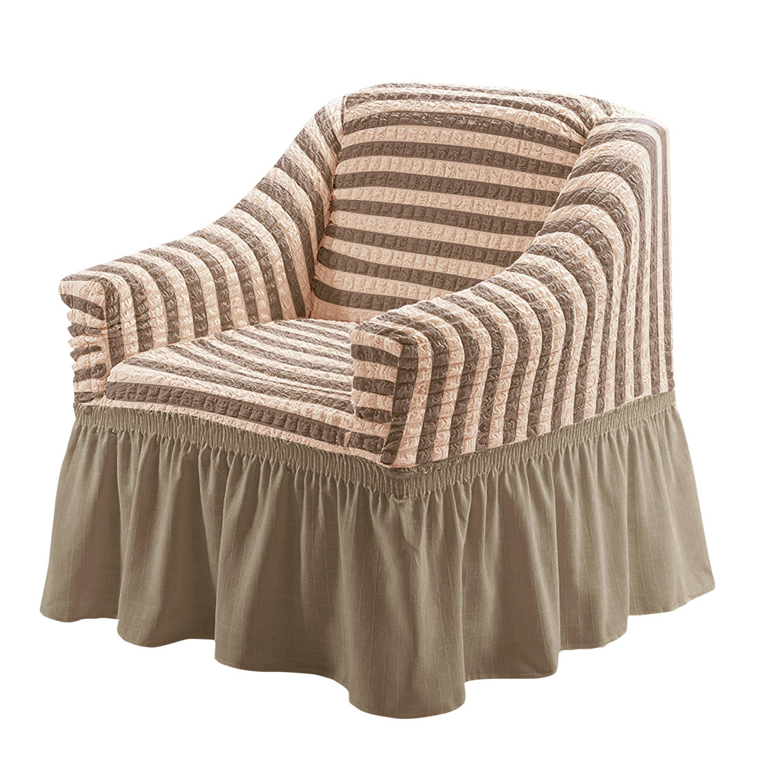 Picture of American Single Sofa Cover All-Inclusive Pure Color Stretch Fabric Sofa Cover Lace Decoration Simple Modern Universal for All Seasons