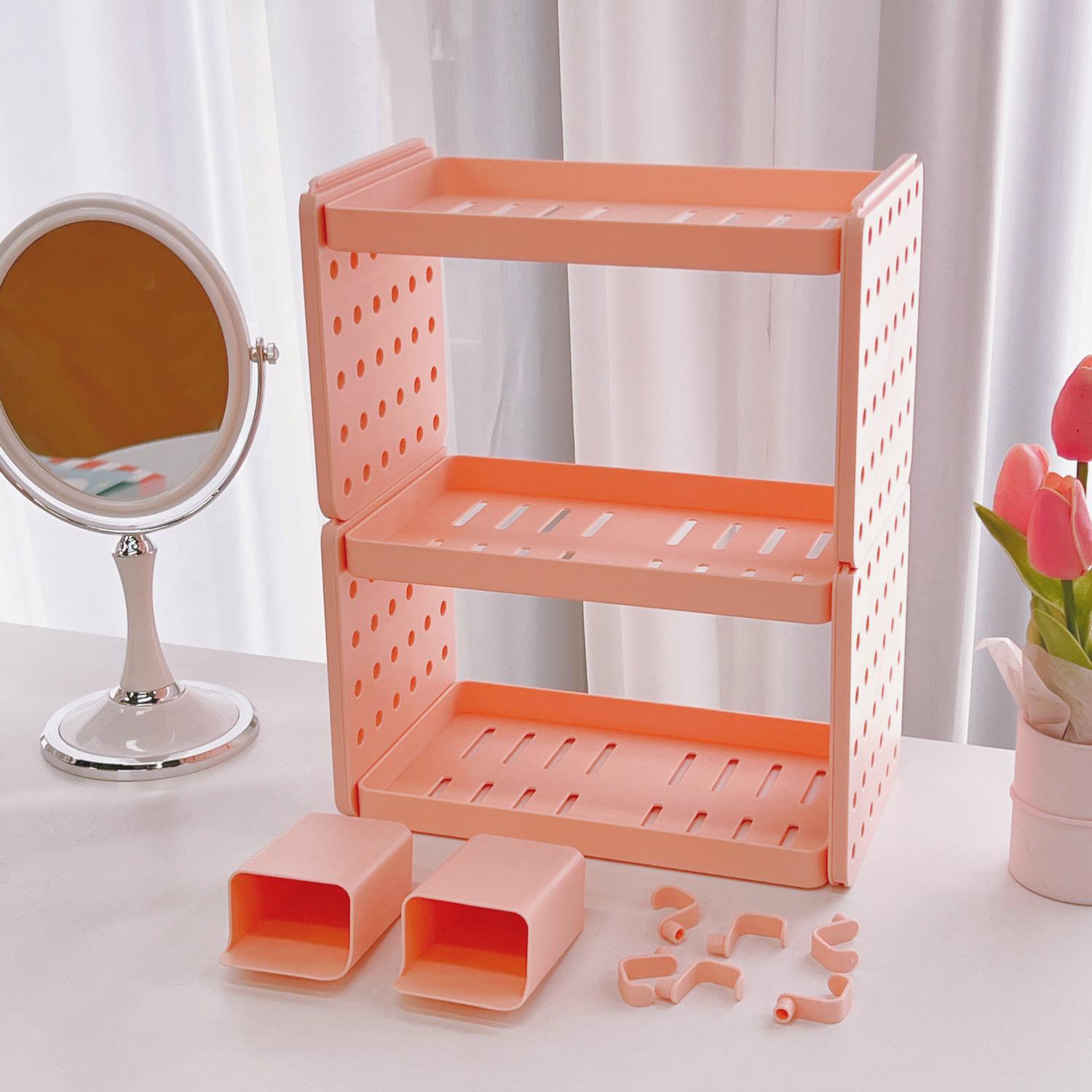 Picture of Tengyi Premium Desktop Double-Layer Storage Rack Non-Print Wind Cave Board Hook Pen Holder Office Storage Finishing Rack
