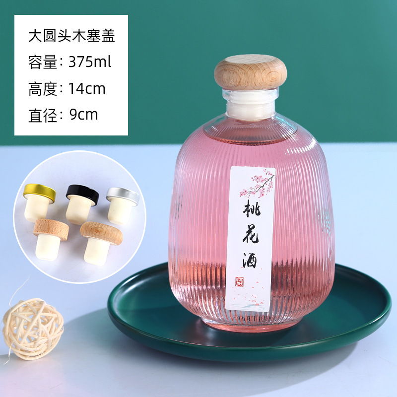 Picture of Hot sale crystal white round vertical bar glass fruit wine bottle packaging glass fruit wine bottle homemade wine bottle wholesale