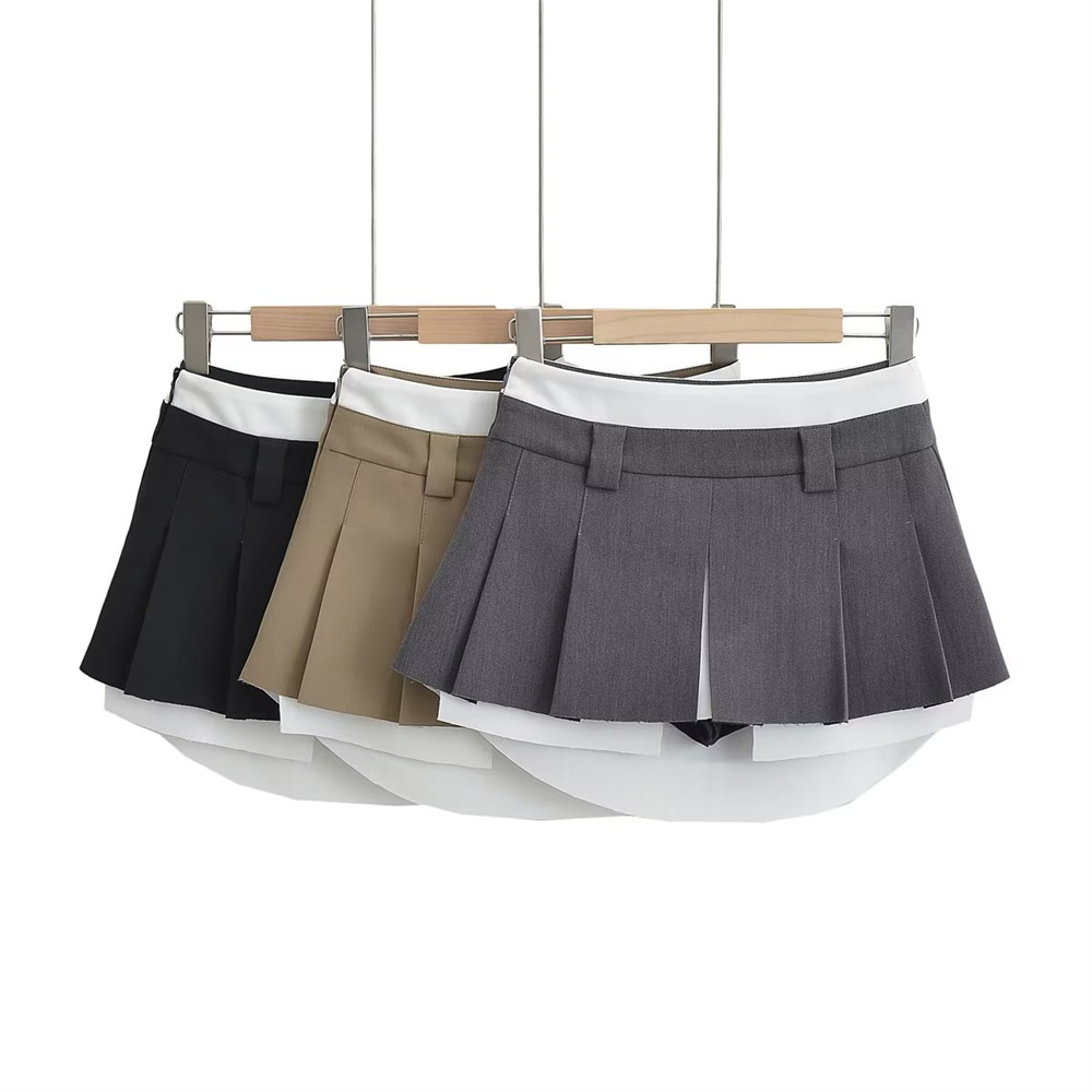 YPFF Trendy Women's Clothing European and American Style Summer New High Waist Slim-fit Slim-fit Pleated Skirt Slim-fit Slim-fit Spice Girl Skirt
