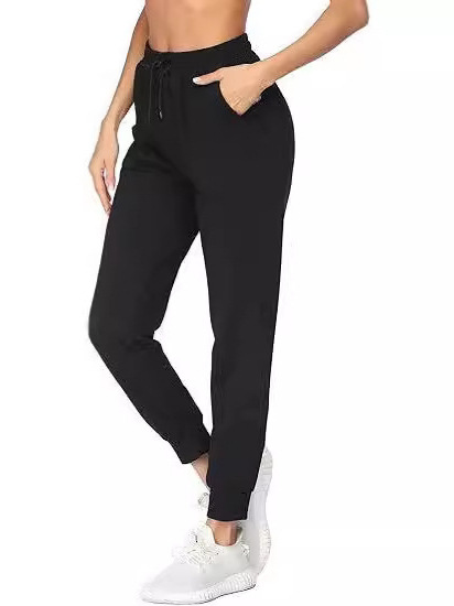 Picture of Cross-border Europe and the United States wish Amazon foreign trade women's clothing 2024 autumn and winter new solid color casual high waist fleece-lined pants