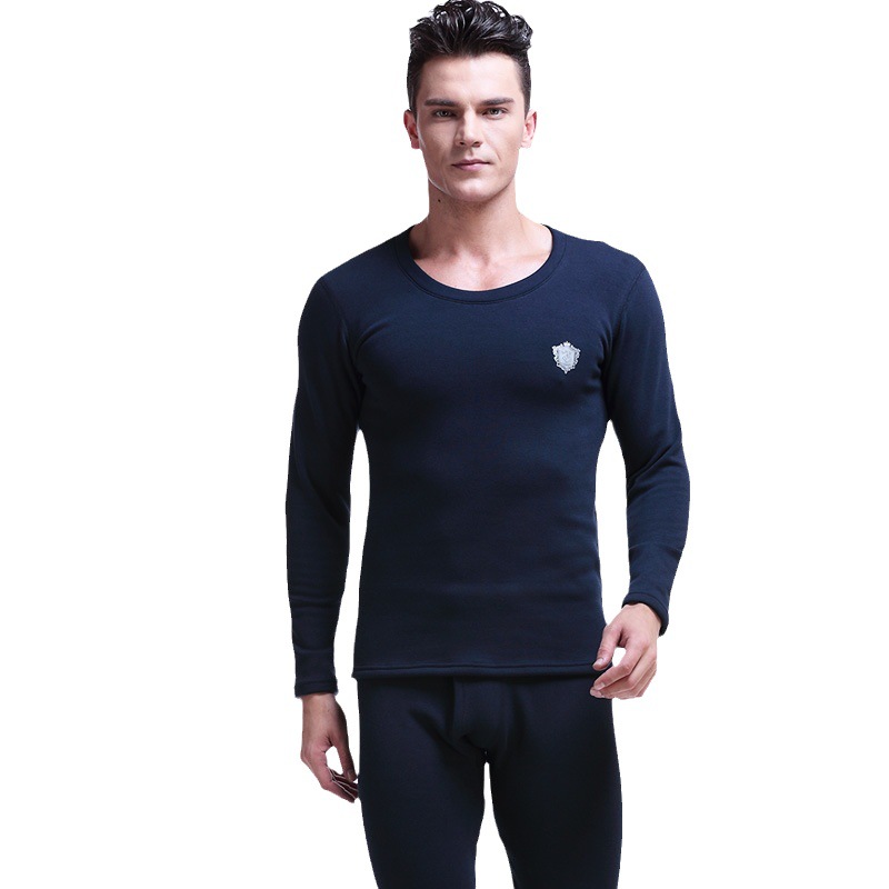 Picture of Men's Thermal Underwear suit Thickened fleece-lined Autumn and Winter Round Neck Autumn Clothes Autumn Trousers Youth Cold-proof Tight Cotton Sweater
