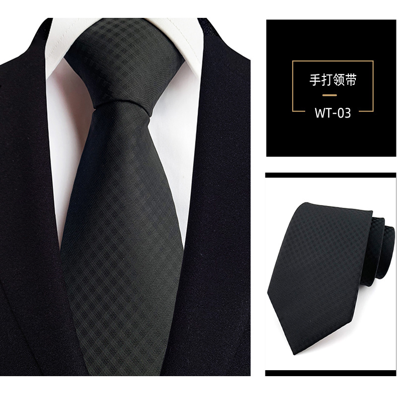 Picture of 8cm hand tie polyester yarn-dyed men's formal wear striped professional business suit accessories manufacturers in stock wholesale