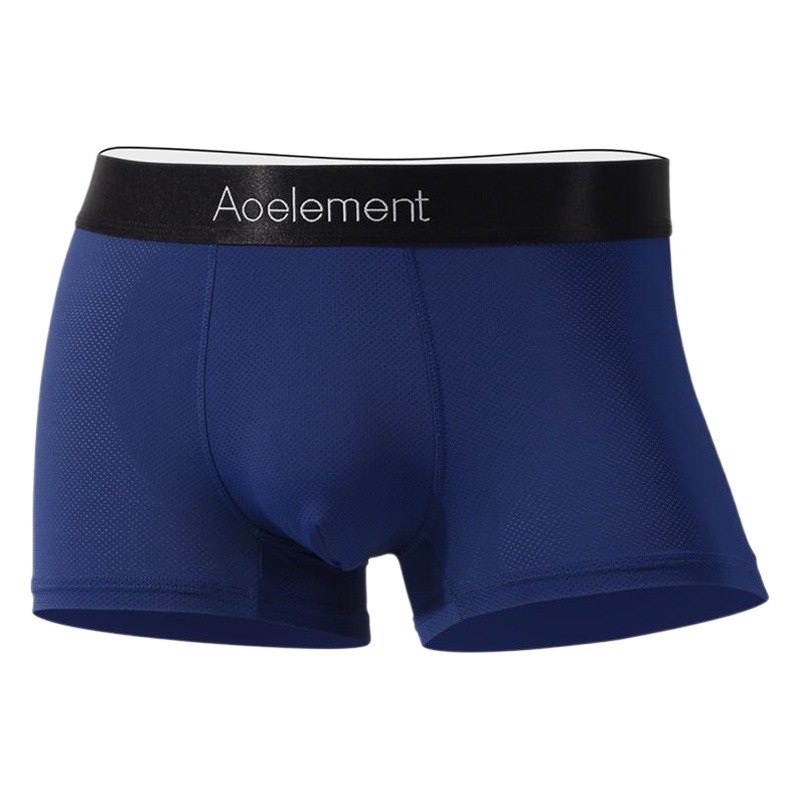 Ao Element Underwear Men's Boxer Shorts Summer Thin Ice Silk Mesh Sexy Breathable Four-Corner Shorts Men's Underpants Trendy