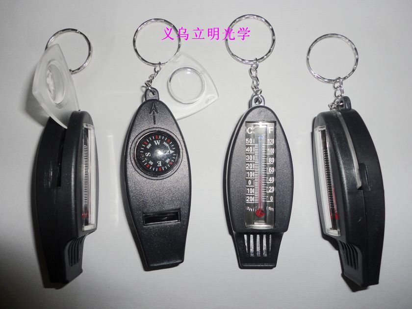 Picture of Children's Referee 4-in-1 Whistle Thermometer Whistle Plastic Magnifier Compass Outdoor Survival First Aid Kit