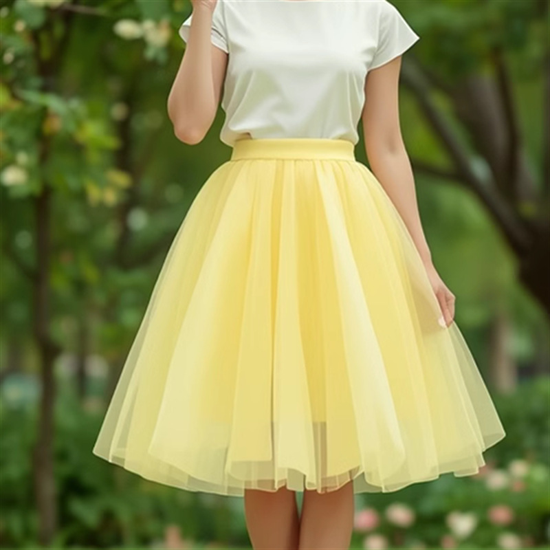 Picture of Amazon's New Skirt Women's Spring and Summer Trendy Fairy Style Large Size Mesh Tutu Skirt Large Size Slimming