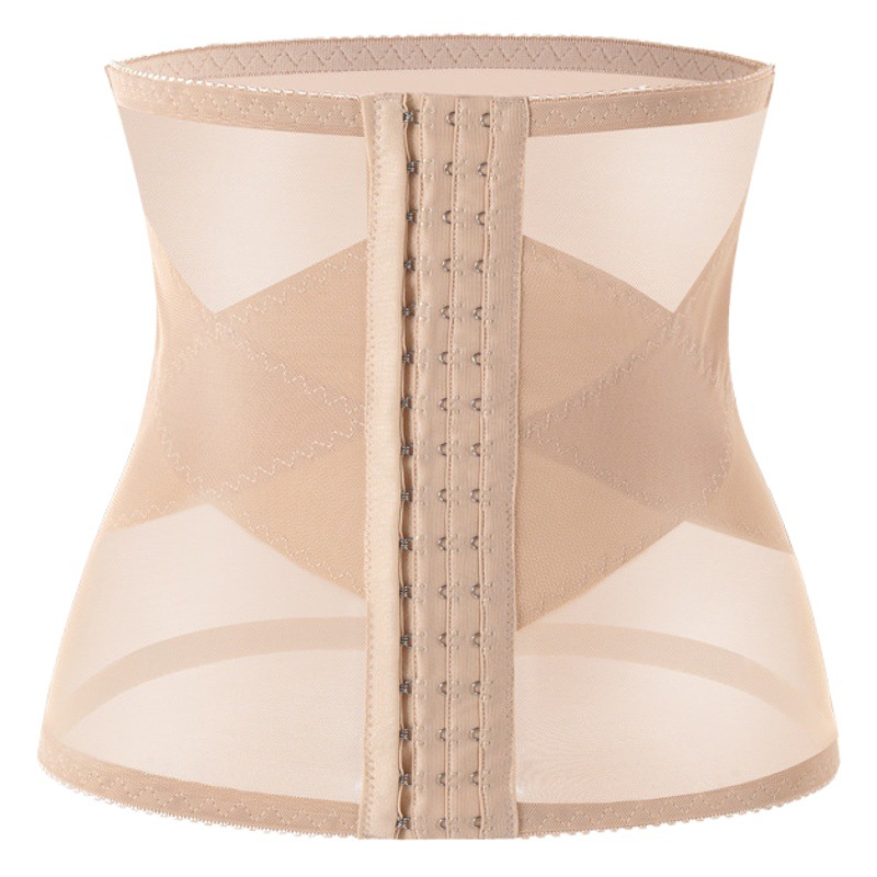 Cross-border Thin Mesh Cross Stretch 3-breasted Buckle Buckle Belt Fit 3D Shaping Beautiful Back Belly Belt