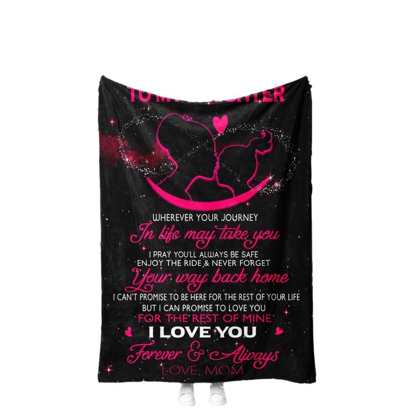 Picture of Family love teachers and students girlfriends love message flannel blanket summer air conditioning blanket autumn and winter nap printing blanket