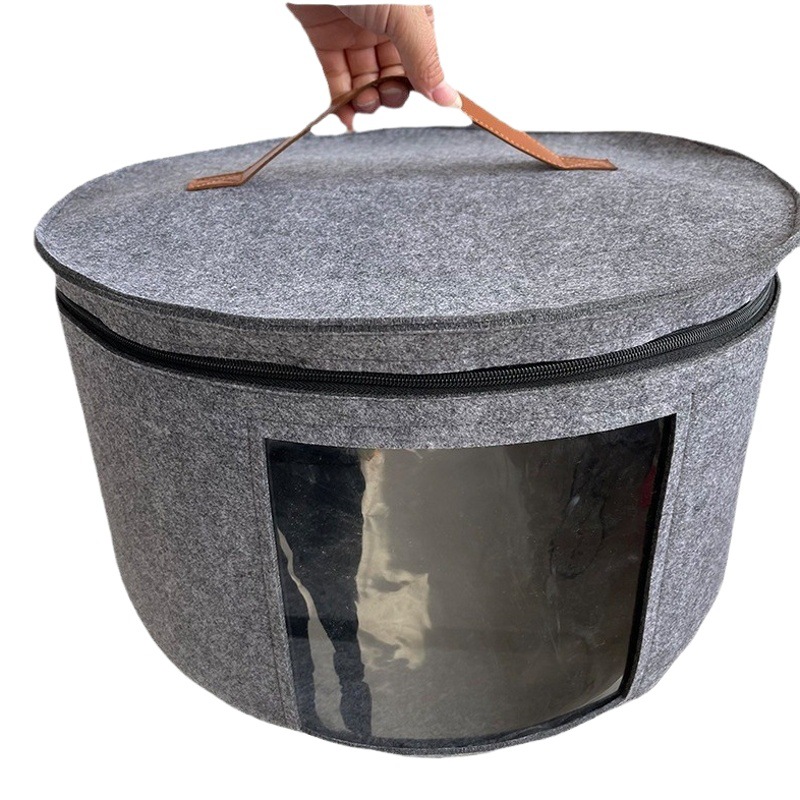 New Felt Hat Storage Barrel Children's Toy Storage Box Portable Home Clothes Summer Travel Storage Box